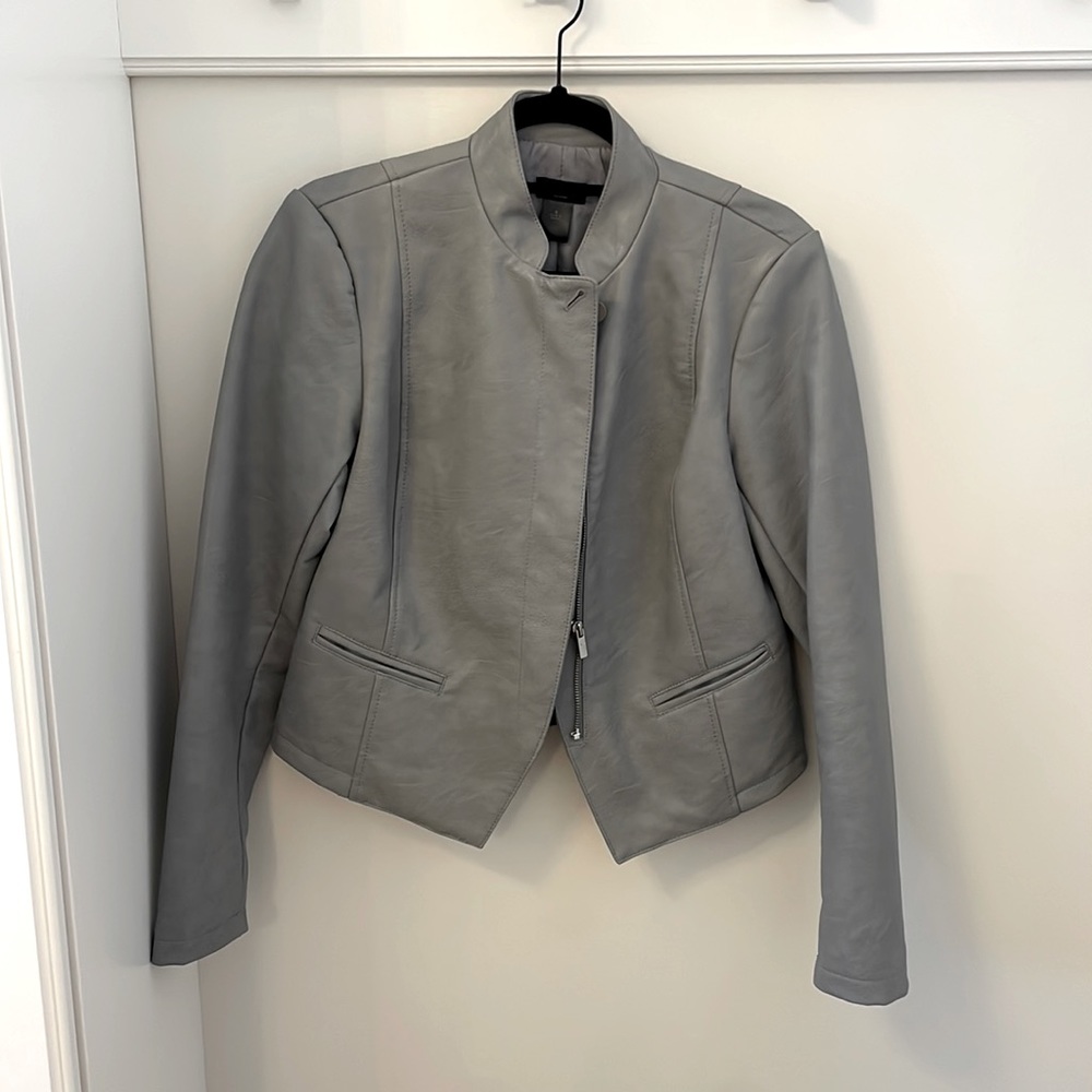 Gray faux leather jacket